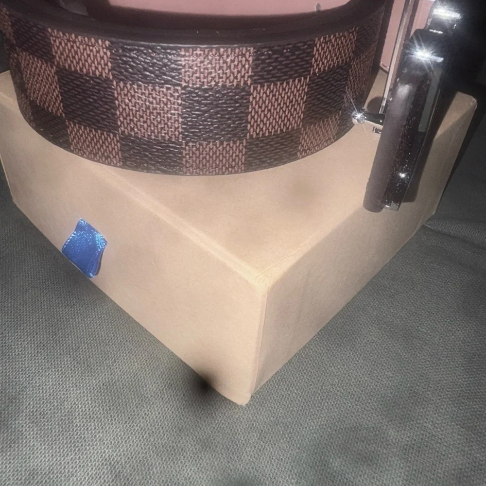 Louis Vuitton Brown Damier Ebene Canvas LV Buckle Belt